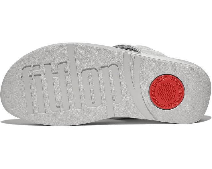 FitFlop Womens LuLu Padded Knot Metallic Leather Toe Post Silver
