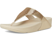 FitFlop Womens LuLu Sequin Toe Post Sandals Platino