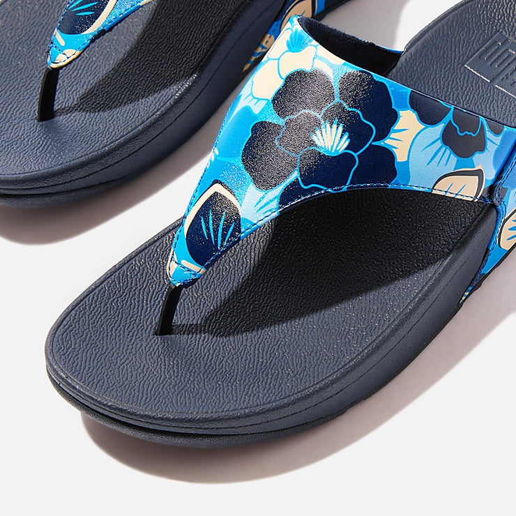 FitFlop Womens Lulu Flowerz Leather Midnight Navy Mix