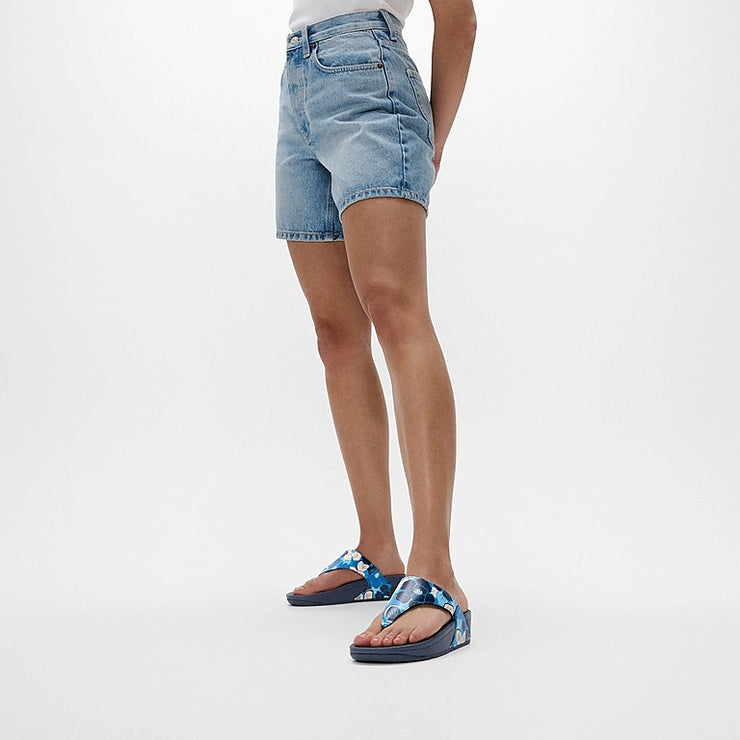 FitFlop Womens Lulu Flowerz Leather Midnight Navy Mix