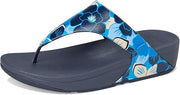 FitFlop Womens Lulu Flowerz Leather Midnight Navy Mix