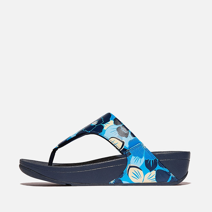FitFlop Womens Lulu Flowerz Leather Midnight Navy Mix