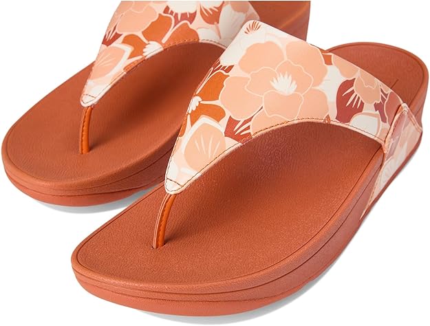 FitFlop Womens Lulu Flowerz Leather Peachy Mix