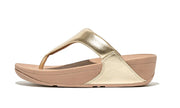 FitFlop Womens Lulu Metallic Leather Toe Post Sandals Platino