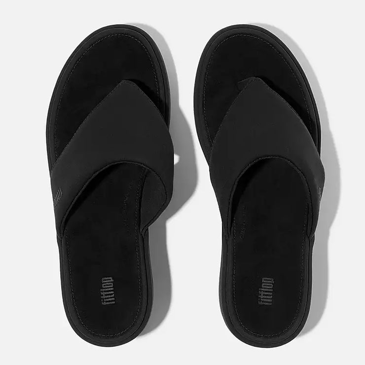FitFlop Womens Platfforms Wedge Toe-Post Sandal All Black