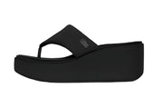 FitFlop Womens Platfforms Wedge Toe-Post Sandal All Black