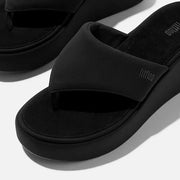 FitFlop Womens Platfforms Wedge Toe-Post Sandal All Black
