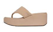 FitFlop Womens Platfforms Wedge Toe-Post Sandal Classic Beige
