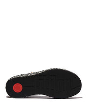 FitFlop Womens Platfforms Woven Wedge Ankle-Strap Black Ivory Mix
