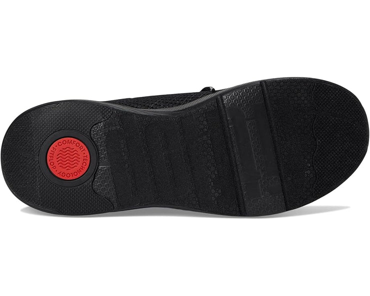 FitFlop Womens Super Q Knit Slip on Laced Sneaker All Black