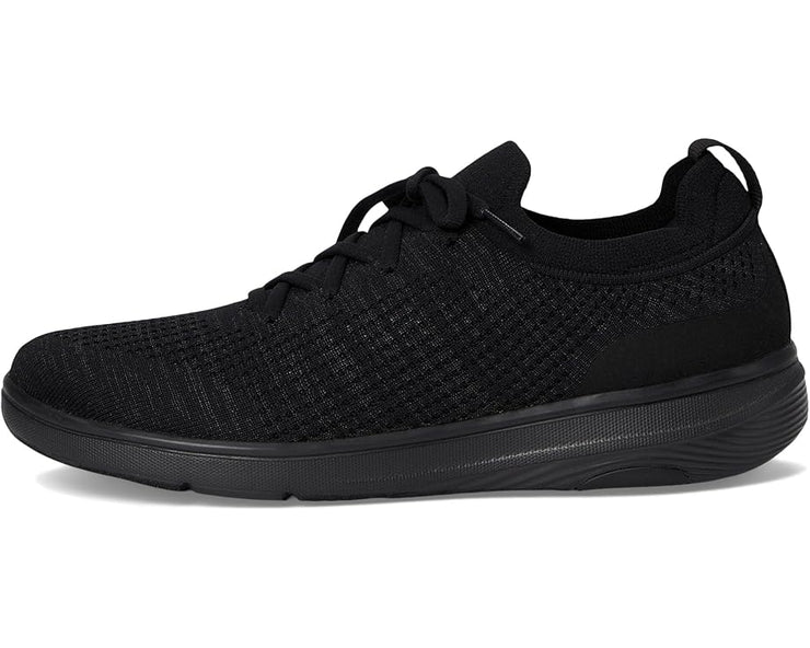 FitFlop Womens Super Q Knit Slip on Laced Sneaker All Black