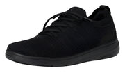 FitFlop Womens Super Q Knit Slip on Laced Sneaker All Black