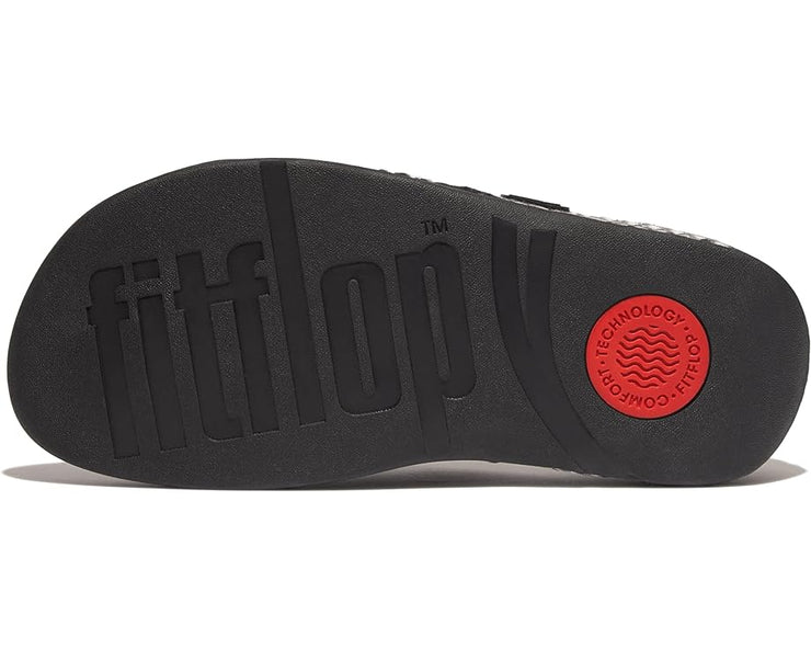 FitFlop Womens Surfa Multi Tone Webbing Toe Post Black