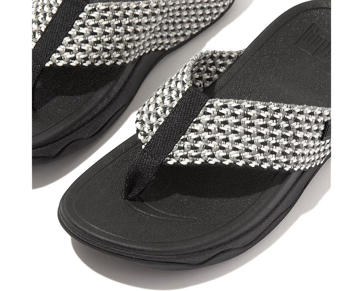 FitFlop Womens Surfa Multi Tone Webbing Toe Post Black