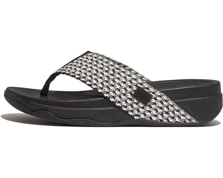 FitFlop Womens Surfa Multi Tone Webbing Toe Post Black