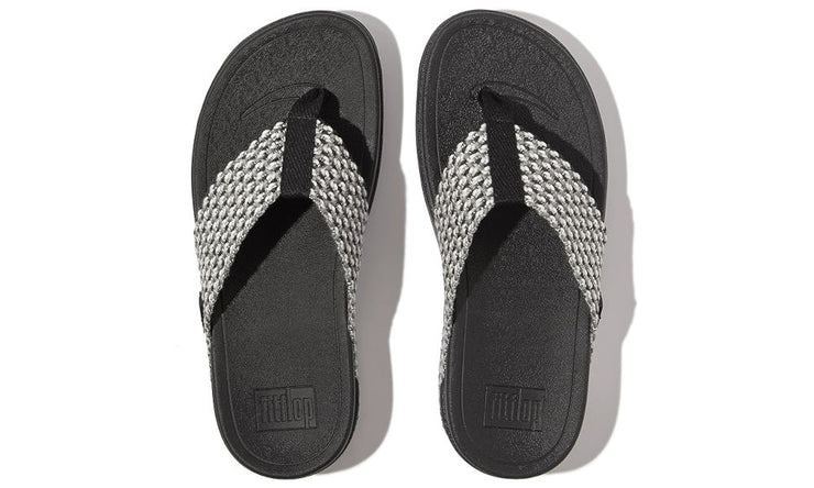 FitFlop Womens Surfa Multi Tone Webbing Toe Post Black