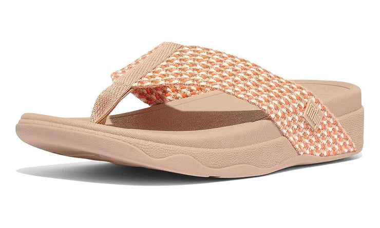 FitFlop Womens Surfa Multi Tone Webbing Toe Post Latte Beige Mix 