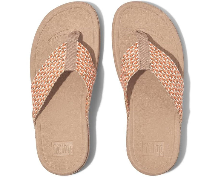 FitFlop Womens Surfa Multi Tone Webbing Toe Post Latte Beige Mix 