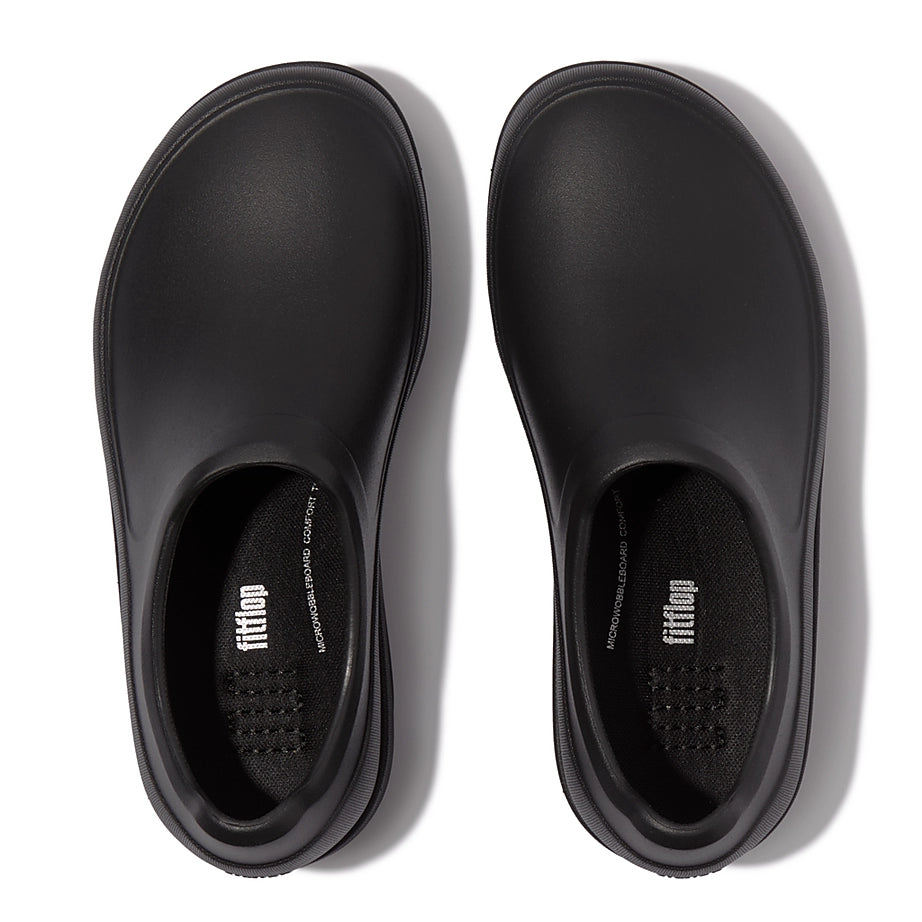 FitFlop Womens Work High Performance Professional Clogs All Black Island Comfort Footwear Fashion