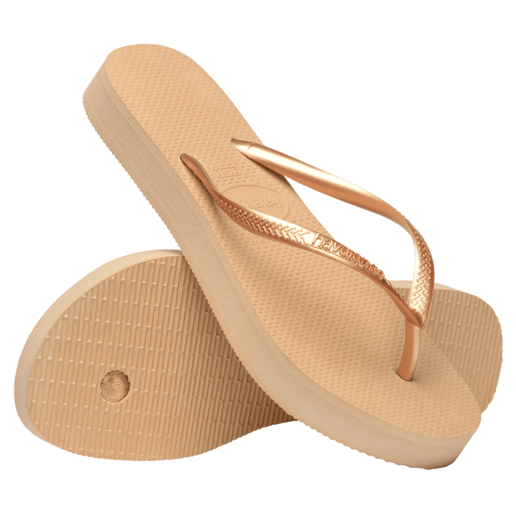Havaianas Womens Slim Flatform Sandal Golden