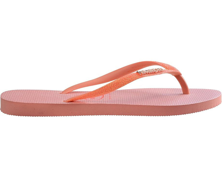 Havaianas Womens Slim Glitter Iridescent Peach Rose