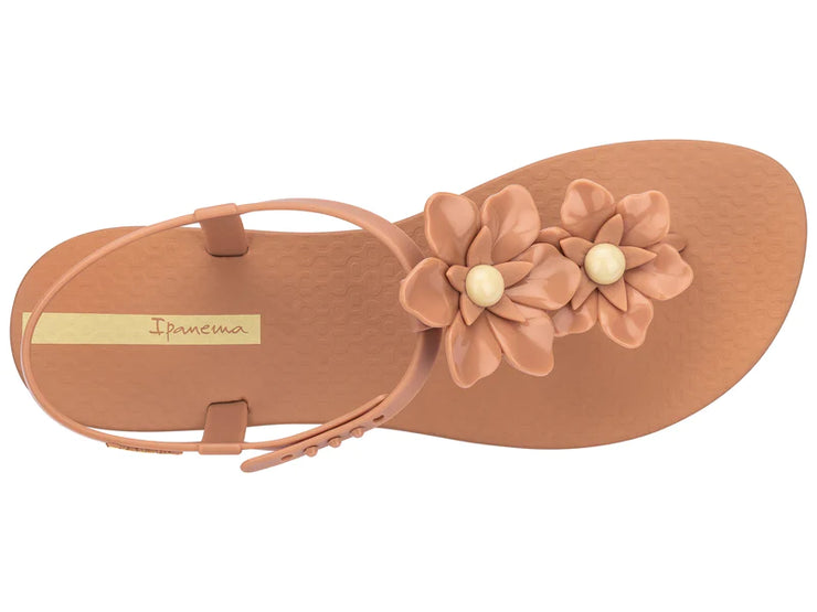 Ipanema Womens Duo Flowers Sandal Brown Yellow