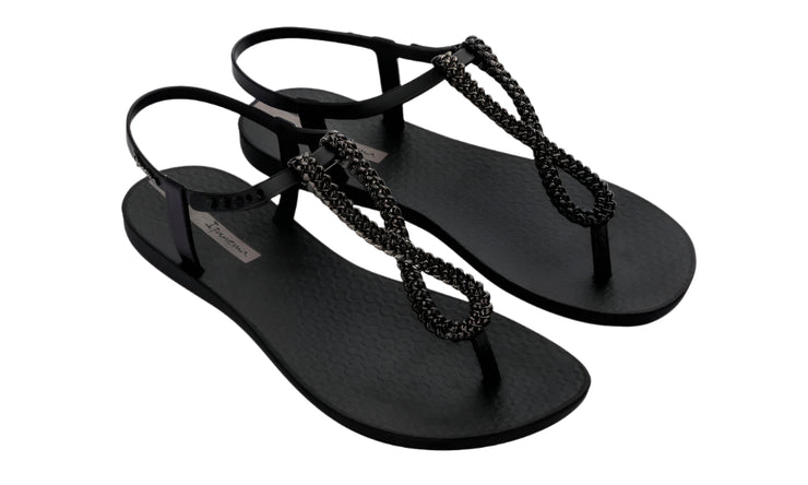Ipanema Womens Class Twist Sandal Fem Black Dark Grey