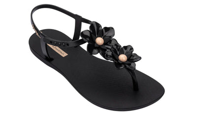 Ipanema Womens Duo Flowers Sandal Black Beige