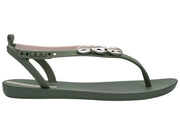 Ipanema Womens Salty II Sandal Green Beige Silver