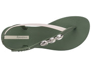 Ipanema Womens Salty II Sandal Green Beige Silver