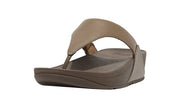 FitFlop Womens LuLu Leather Toe-Post Sandal Minky Grey