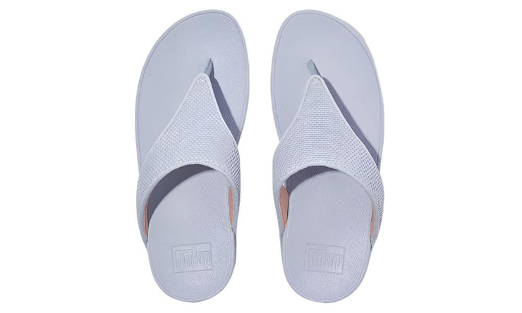 Lulu Water Resistant Two Tone Webbing Toe Thong Skywash Blue