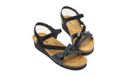Naot Womens Sophia Black Velvet Nubuck Black Patent