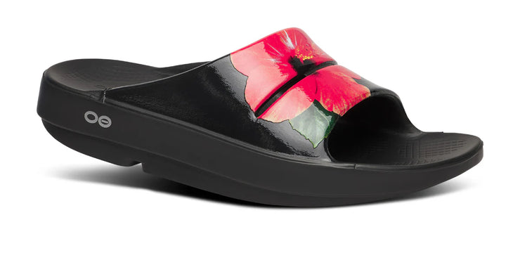 OOFOS Womens OOahh Limited Slide Sandal Hibiscus