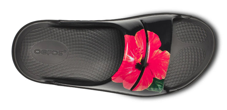 OOFOS Womens OOahh Limited Slide Sandal Hibiscus