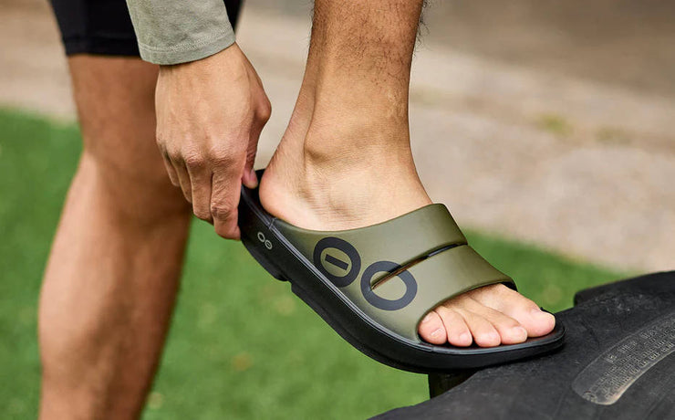 OOFOS Mens Ooahh Sport Slide Sandal Tactical Green