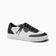 Reef Womens Lay Day Seas Black White Leather-MAIN