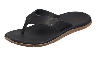 Reef Mens Leather Santa Ana Black