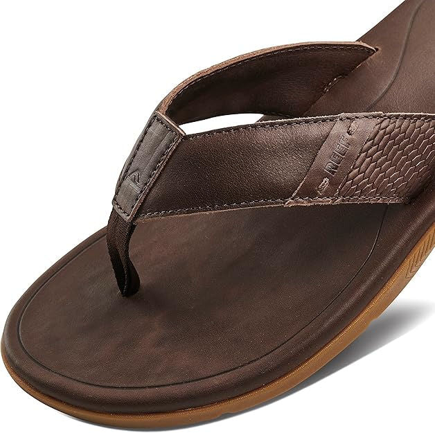 Reef Mens Leather Santa Ana Dark Brown