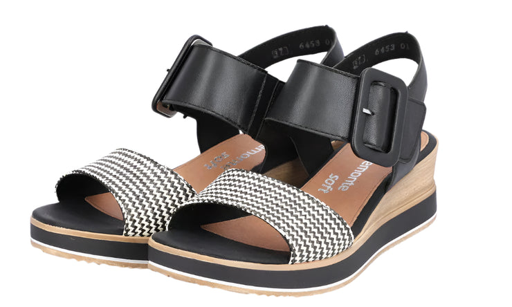 Remonte Womens D6453-01 Jerilyn 53 Black Cream Black