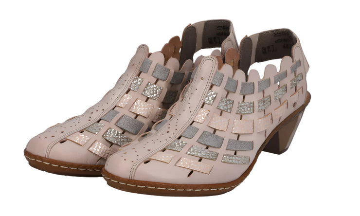 Rieker Womens Sina 78 Clay Lightrose Silver Fango