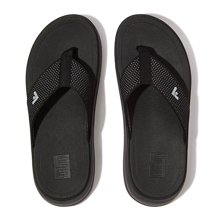 FitFlop Womens Surfa Two Tone Webbing Toe Post Black