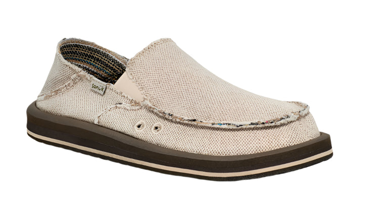 Sanuk Mens Donny Hemp 2 Tone Natural 