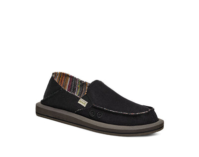 Sanuk Womens Donna Hemp 2 Tone Black