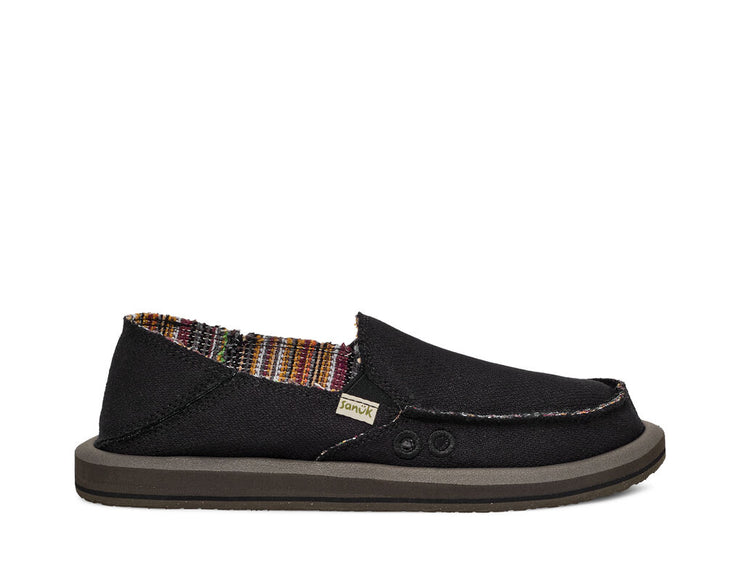 Sanuk Womens Donna Hemp 2 Tone Black