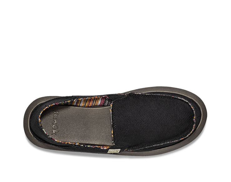 Sanuk Womens Donna Hemp 2 Tone Black