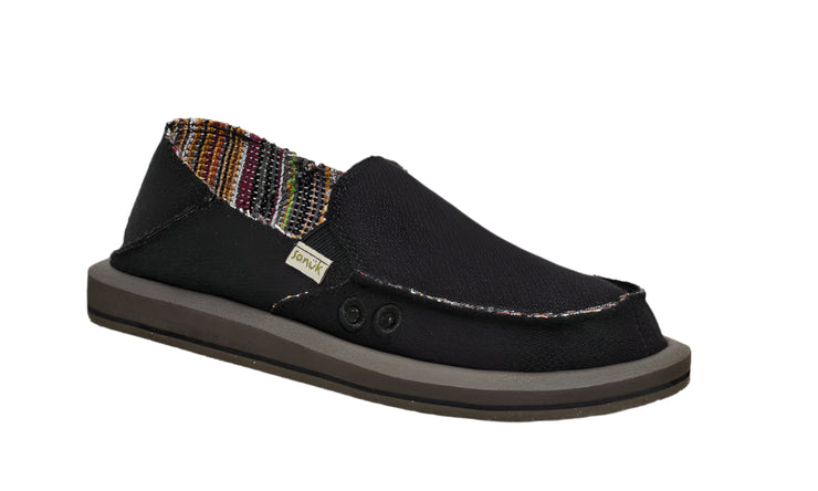 Sanuk Womens Donna Hemp 2 Tone Black