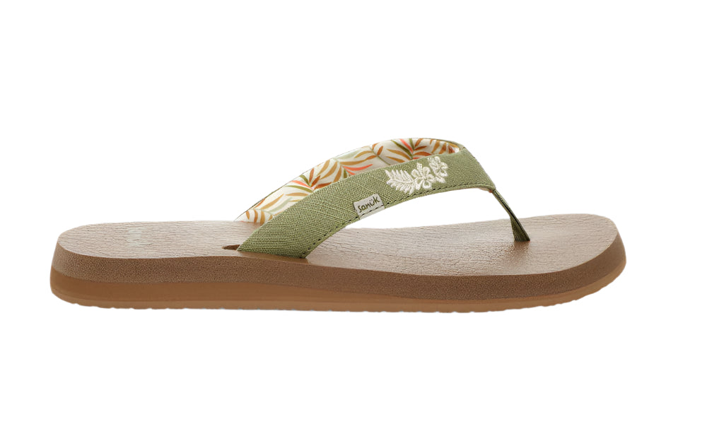 Sanuk Womens Yoga Paradise 2 Sage Paradise Palms – Island Comfort