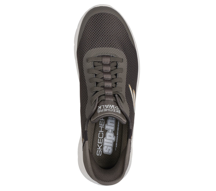 Skechers Mens Slip-ins Go Walk Flex Hands Up Brown