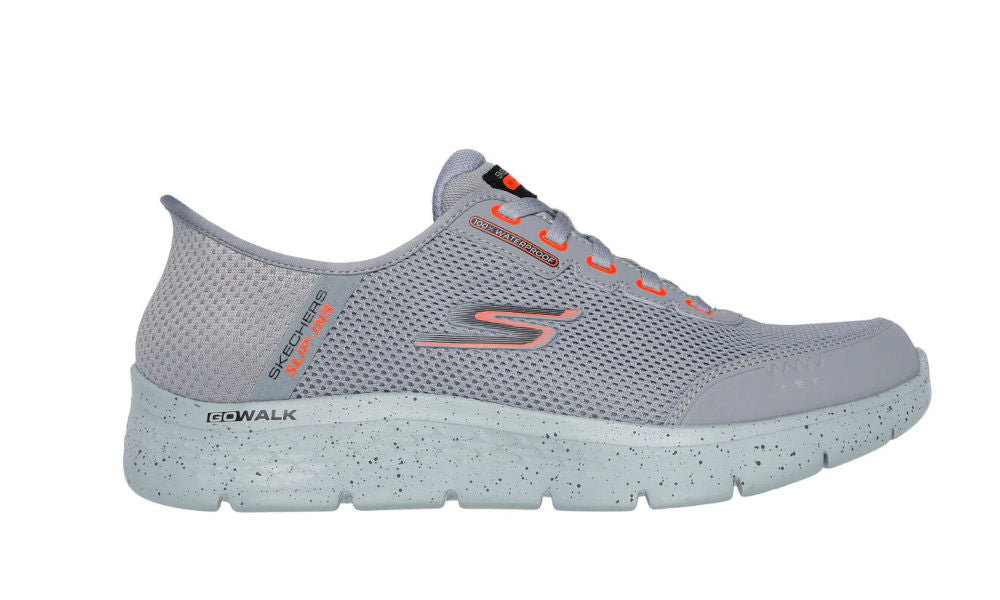 Skechers Mens Slip-ins Go Walk Flex Waterproof Grey Wide – Island